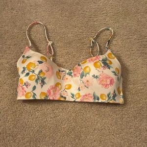 lemon print bikini top